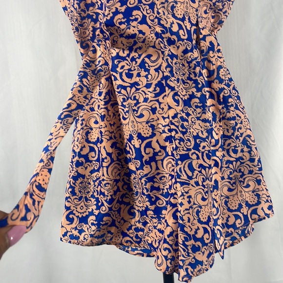 Francesca’s Blue, Peach,Romper, short set onsie,halter, button up, size small - Picture 14 of 16